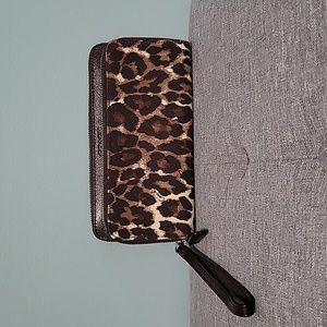 Ocelot Print Double Accordion Zip Around Wallet (COACH F52097)